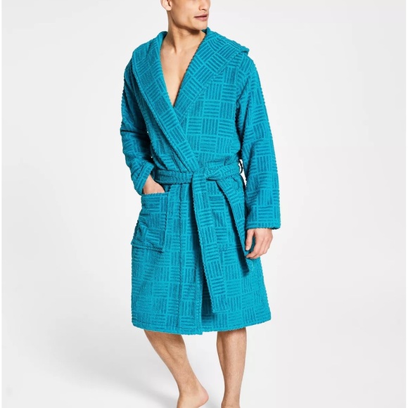 Turquoise, Terry Robe - Picture 2 of 6